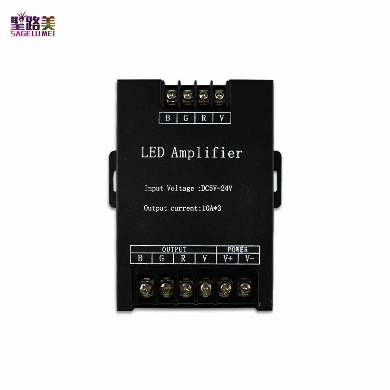 Color: Yellow - DC5V12V/24V Single Color/RGB/RGBW/RGBWW RGB+CCT LED Amplifier Controller 12A/24A/30A/50A 1CH/3CH/4CH/5CH Strip Power Repeater