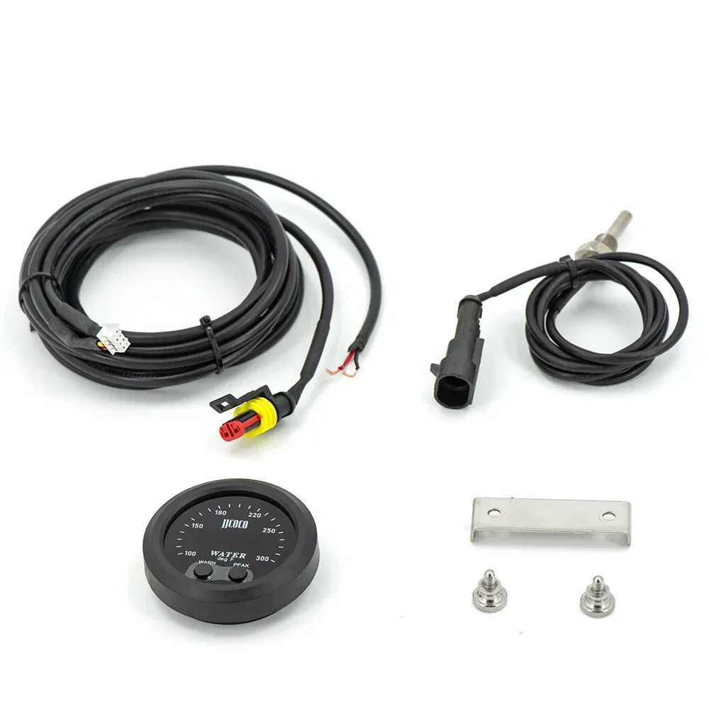 Color: army green - 52MM 12v Racing Car Ultra-thin Water Temperature Gauge And Water Temp Joint Pipe Sensor Adapter 1/8NPT