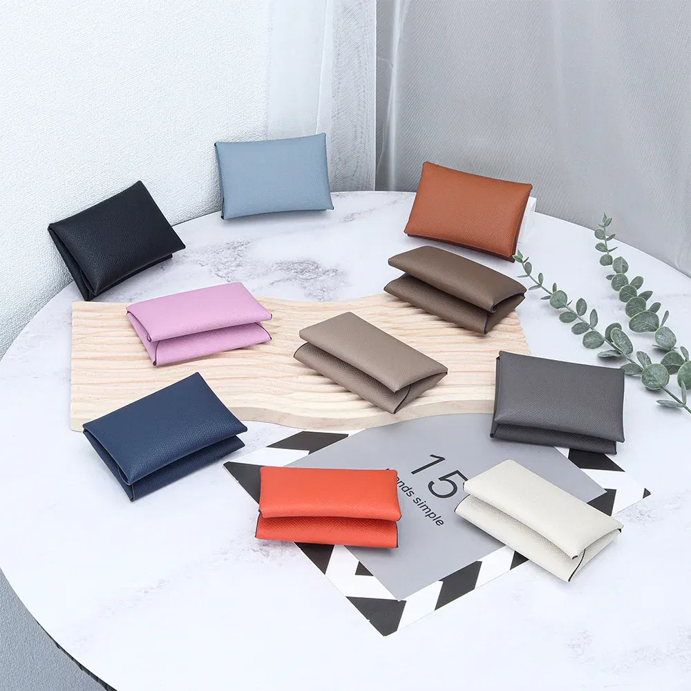 Color: Blue - Genuine Leather Coin Pouch Change Holder Mini Snap Pocket Wallet for Men Women Brand Design Goosebump Pattern Coin Purses