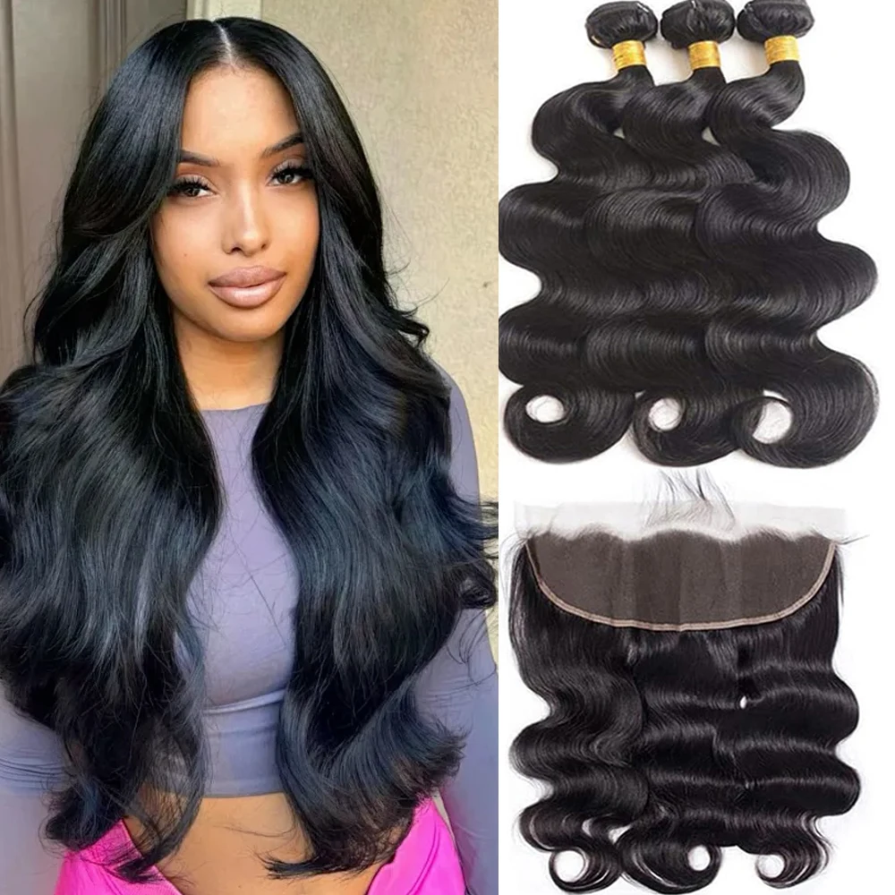Length: 24 24 24 & Closure20, Color: OMBRE, Ships From: CHINA, Material Grade: Remy Hair, Lace Size: 13" x 4" - Body Wave Bundles Human Hair With Frontal 100% Natural Human Hair Extensions 3 Bundles With13x4 Transparent Lace Frontal Closure