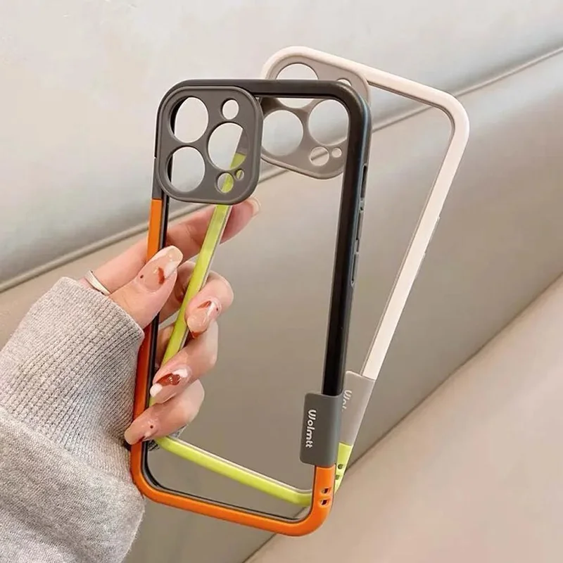 Color: Brown, Ships From: CHINA, Material: PVC - Better Heat Dissipation Dual Color Bumper Border Soft Phone Case For iPhone 17 16 15 14 13 12 11 Pro Max 7 8 Plus XS XR