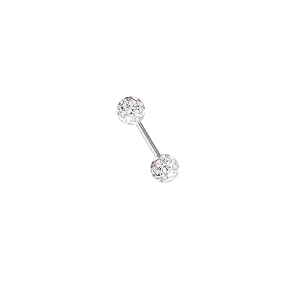 Metal color: Rhodium Plated, Main Stone Color: black - 16g 1.2mm Coated Crystal Steel Ear Stud Tragus Helix Cartilage 3/4/5mm CZ Ball 6/8/10/12/14mm Bar Barbell Piercing
