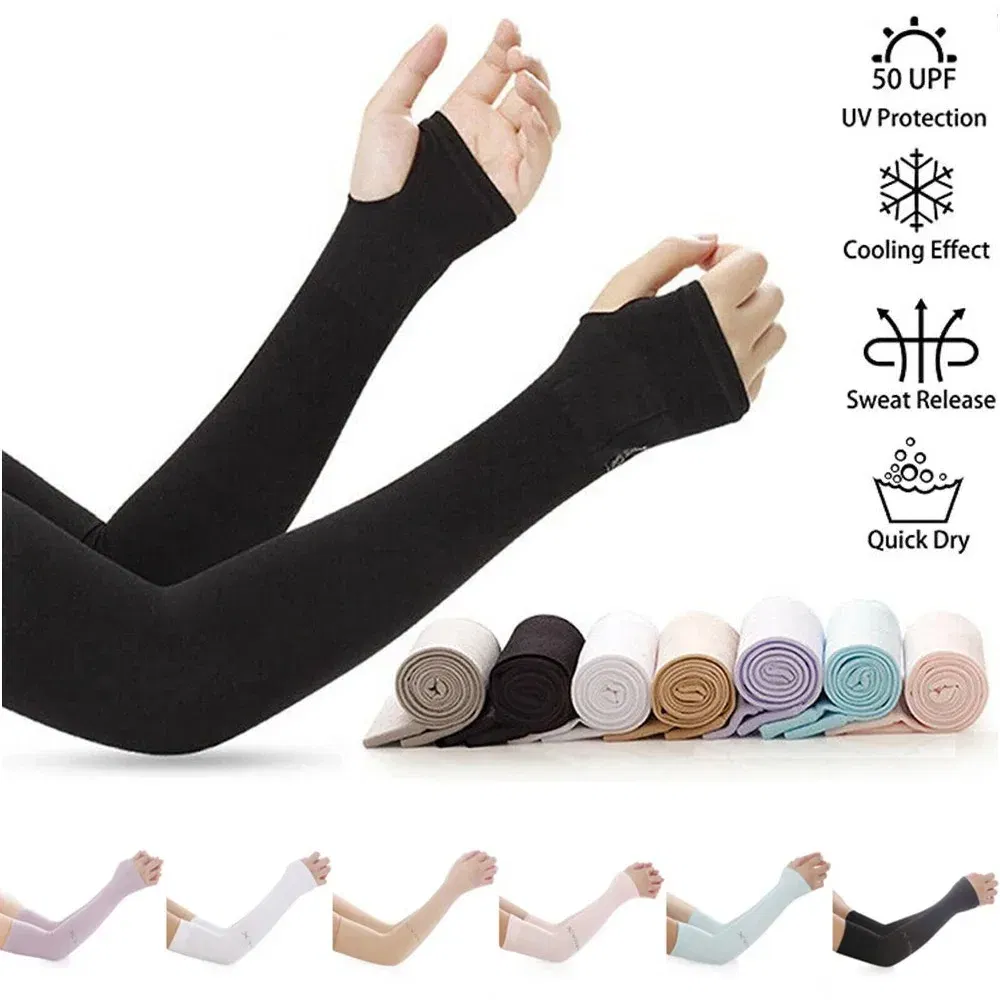 Color: black - Unisex Arm Guard Sleeve Warmer Women Men Sports Sleeves Sun UV Protection Hand Cover Support Running Fishing Cycling Ski