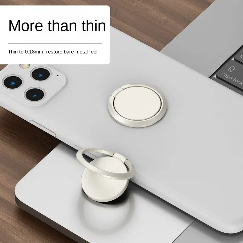 Color: Sky Blue - Metal 360 Degree Rotation Mobile Phone Holder Holder Stand Ring Buckle Creative Gift Universal Lazy Car Holder Round Liquid New