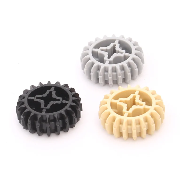 Color: black - Rainbow Pig MOC Particle 32269 18575 High-Tech Gear 20 Tooth Double Bevel with Axle Hole Compatible Brick Building Block Toys