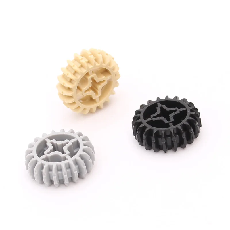 Color: black - Rainbow Pig MOC Particle 32269 18575 High-Tech Gear 20 Tooth Double Bevel with Axle Hole Compatible Brick Building Block Toys
