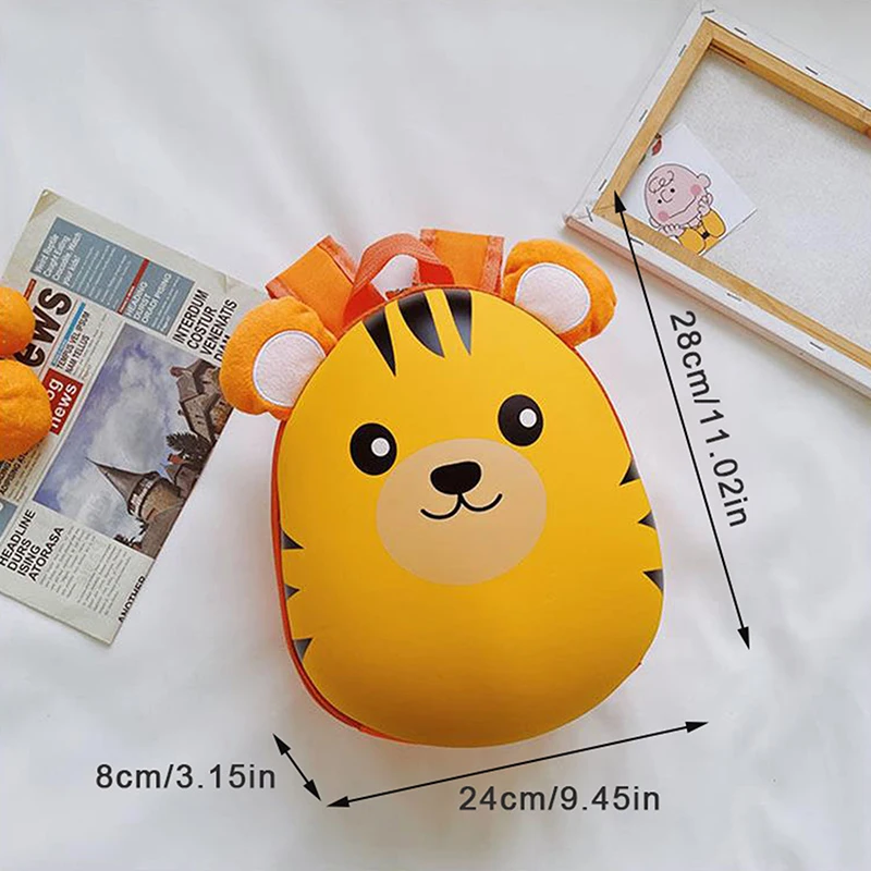 Color: Beige - New Cartoon Fashion Kids Backpack Eggshell Bag Super Cute Animal Backpack Kindergarten Schoolbag Male And Female Baby Backpack