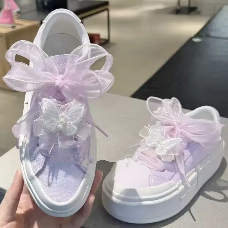 Color: black, Length: 120cm - 4cm Wide Festoon Fishtail Organza Shoelaces Wave Chiffen Fall Winer Bow Laces Beauty White Casual Sneaker DE Training Shoes Lace