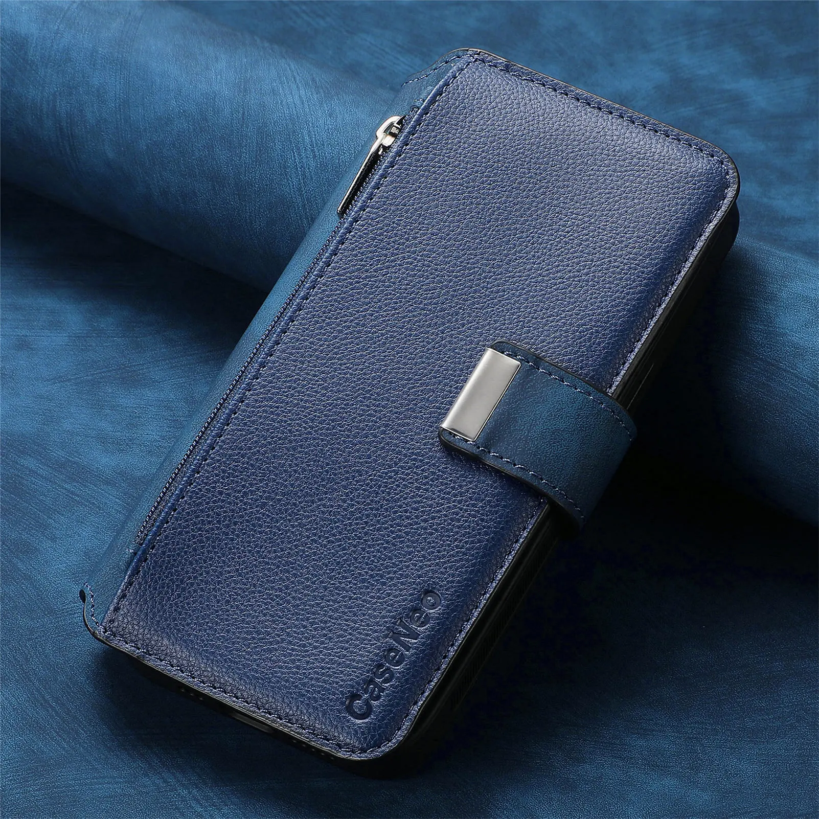 Color: Brown, Material: aluminum - With Magsafe Wallet Case For Xiaomi Poco X6 X5 X3 M6 M5S M4 M3 F6 F5 Pro F3 C31 Zipper Leather Multi 6 Card Slot Removable Cover