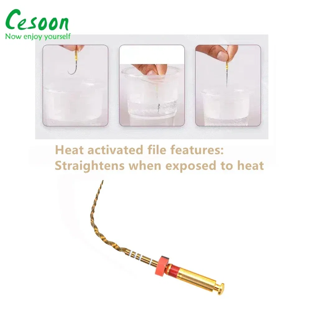Color: Red - Dental Heat Activation Gold Flexible Files Endodontic Endo NITI Rotary File Nickel Titainium For Root Canal Dentistry Lab Tools
