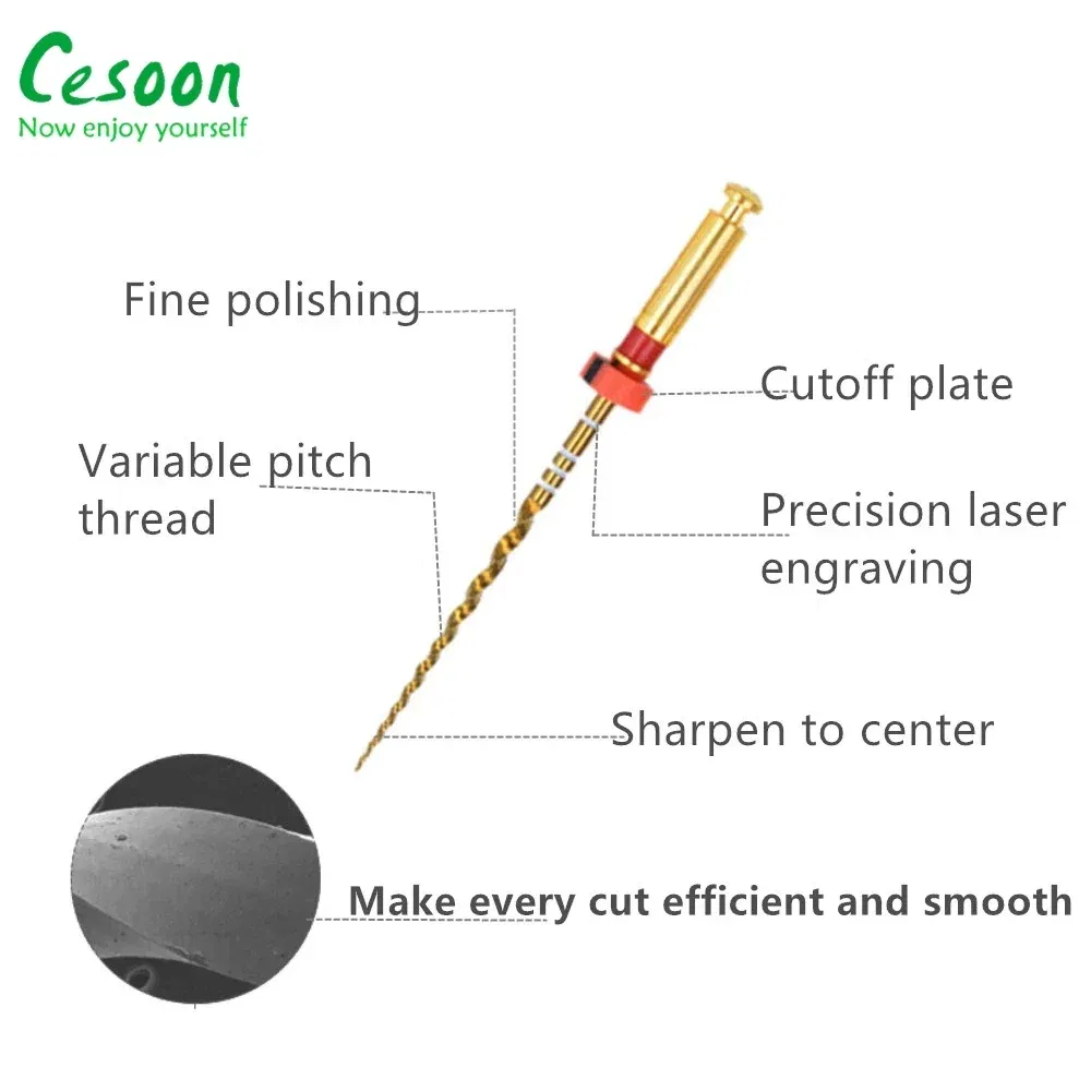 Color: Red - Dental Heat Activation Gold Flexible Files Endodontic Endo NITI Rotary File Nickel Titainium For Root Canal Dentistry Lab Tools