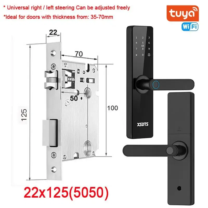 Color: Dark khaki, Ships From: CHINA - New! Tuya Wifi Electronic Smart Door Lock With Biometric Fingerprint / Smart Card / Password / Key Unlock/ USB Emergency Charge