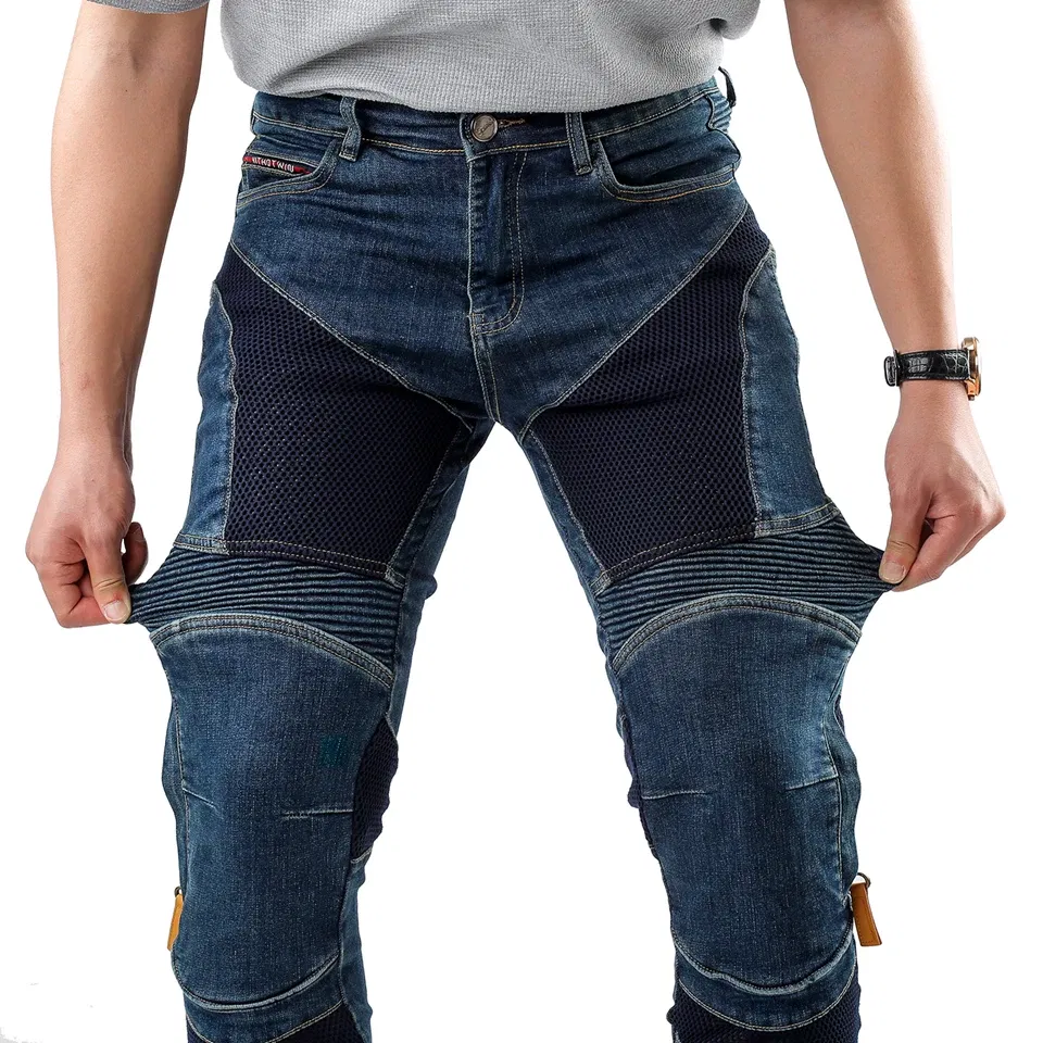 Color: Brown, Size: XXS - Hithotwin Aramid protection motorcycle jeans Moto pants leisure riding trousers motocross Aramid riding pants Hi-032