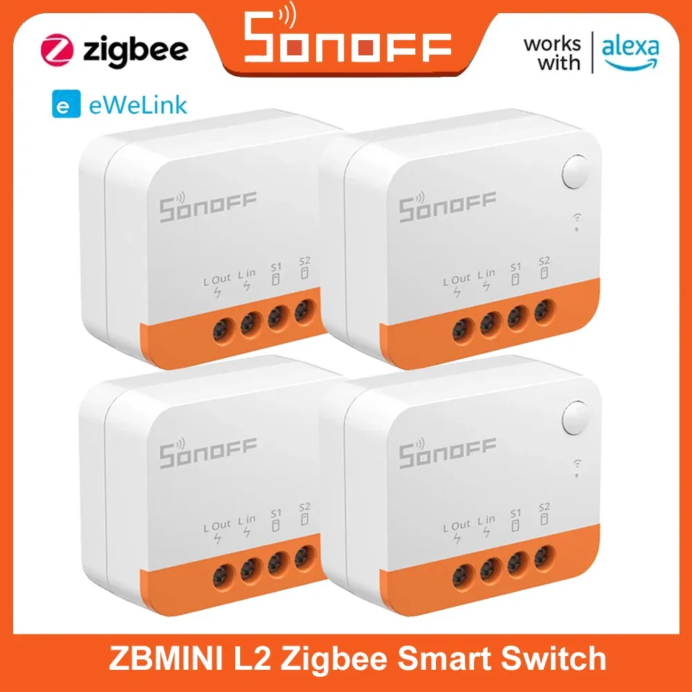 Bundle: Bundle4, Ships From: CHINA - SONOFF ZBMINI L2 Extreme ZigBee Smart Switch No Neutral Wire Required DIY Two-Way Control with Zigbee Hubs Bridge Alexa Google