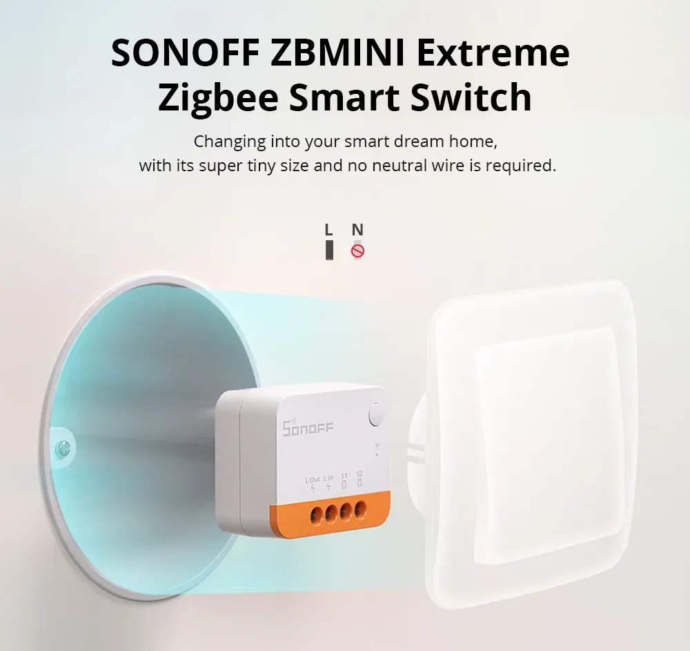 Bundle: Bundle4, Ships From: CHINA - SONOFF ZBMINI L2 Extreme ZigBee Smart Switch No Neutral Wire Required DIY Two-Way Control with Zigbee Hubs Bridge Alexa Google