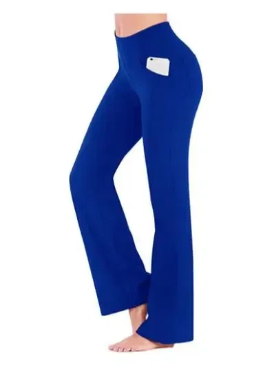 Color: Blue, Size: S - Ogilvy Mather Solid Elegant Female Lady Women's Legs Pants Palazzo Flared Wide Killer High Waist OL Ladies Career Long Trousers