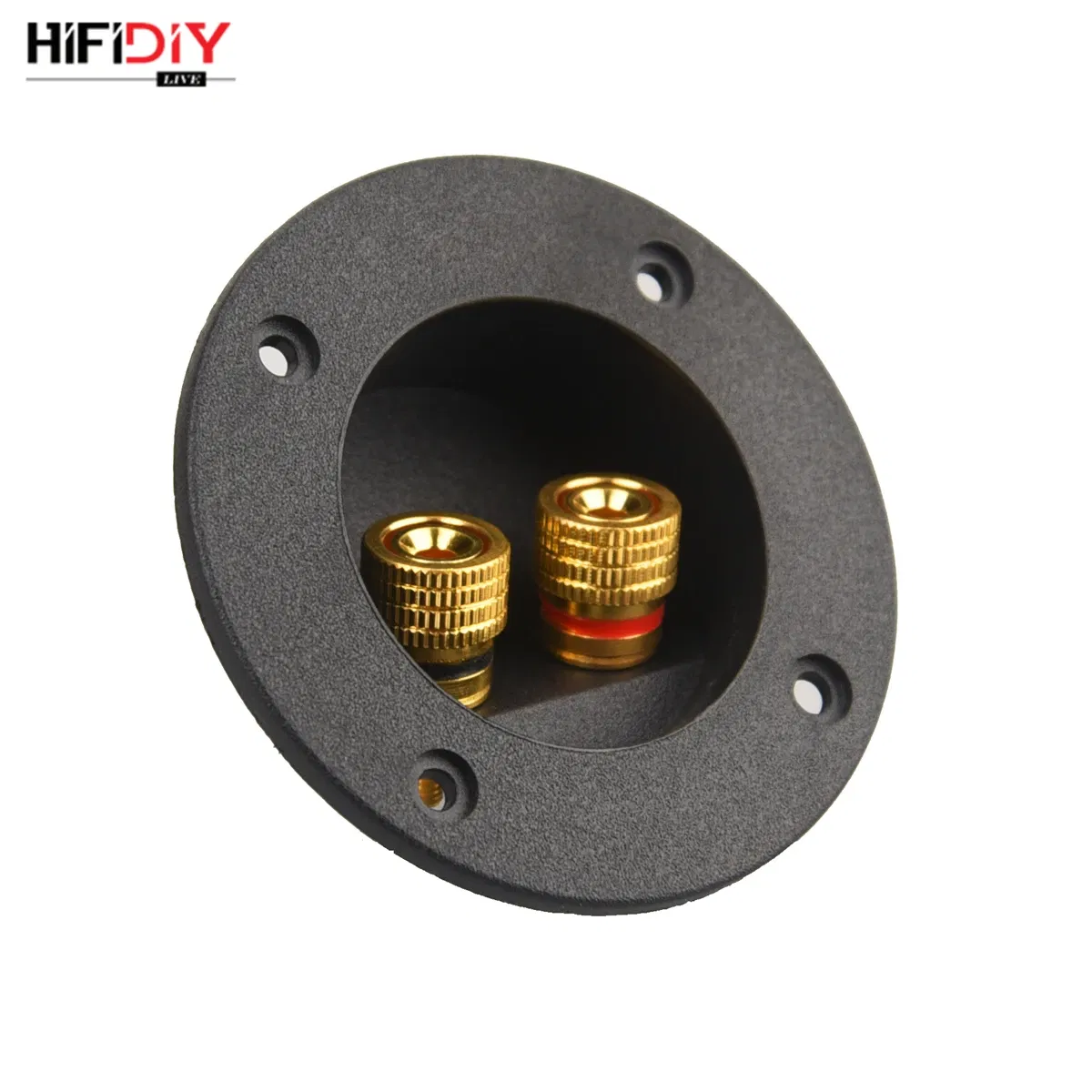 Color: black, Bundle: Bundle 2 - HIFIDIY LIVE Square circle (Install Hole 49-76) speaker junction Box  Terminal Shell 2 copper Binding Post Wire Cable Connector