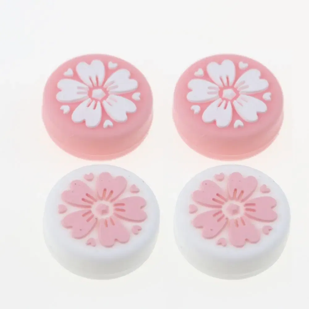 Color: WHITE - 2pcs Cherry Pink Lemon For Nintendo Switch Lite OLED Analog Thumb Grip Nintend Swith Joy Con JoyCon Controller Joystick Cap Game