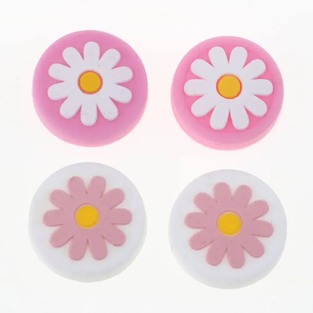 Color: WHITE - 2pcs Cherry Pink Lemon For Nintendo Switch Lite OLED Analog Thumb Grip Nintend Swith Joy Con JoyCon Controller Joystick Cap Game