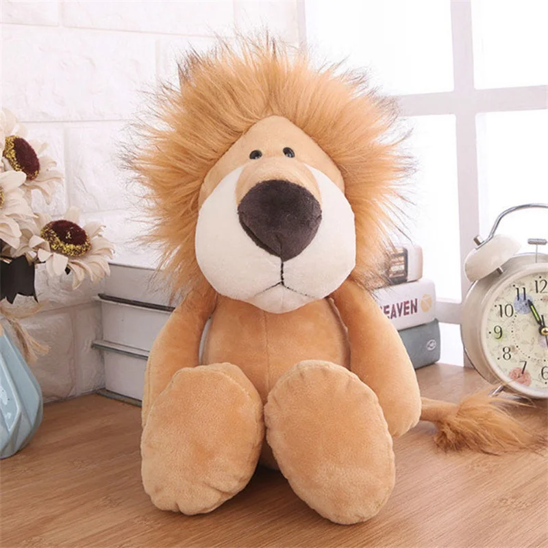 Color: green, Height: 11cm-30cm - Stuffed Plush Animals Toys Soft Dolls Jungle Lion Elephant Tiger Dog Fox Monkey Deer Children Gift Kawaii Baby Kids Hobbie Toys
