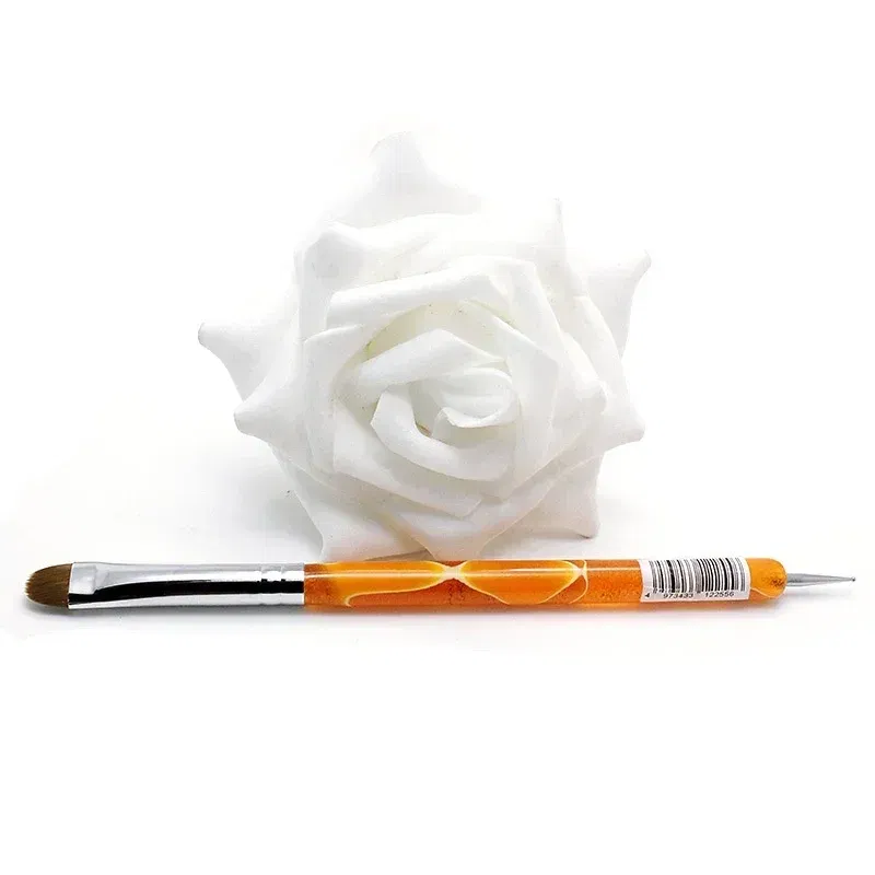 Color: Black - TIANMI Kolinsky French Nail Art Brush Dual End Nail Art Dotting Pen Acrylic Drawing Rhinestone UV Gel Painting Manicure Tool