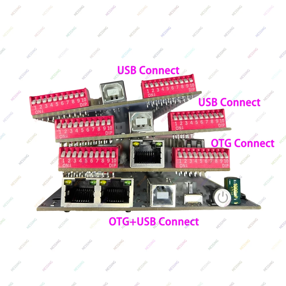 Color: Sky Blue - Mobile Phone Group Control Equipment Motherboard Ethernet OTG USB Connection Independent Switch Smartphone USB Farm Mainboard
