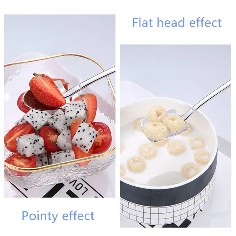 Color: Dark Khaki, Ships From: CHINA - 2021 stainless steel spade spoon coffee stirring spoon eating watermelon dessert ice cream fruit salad spoon teaspoon
