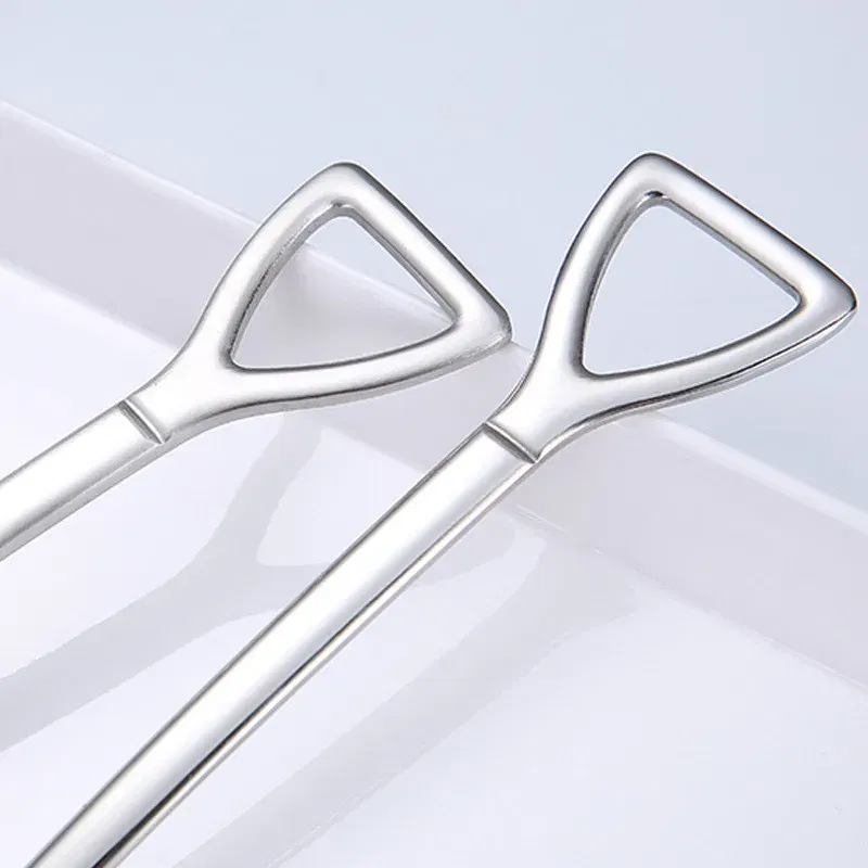 Color: Dark Khaki, Ships From: CHINA - 2021 stainless steel spade spoon coffee stirring spoon eating watermelon dessert ice cream fruit salad spoon teaspoon