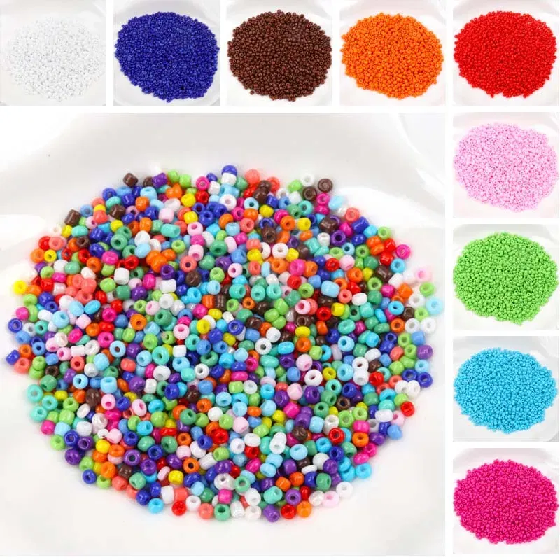 Color: Blue, Item Diameter: 4mm - 150-1000pcs 2/3/4mm Charm Czech Glass Seed Beads DIY Bracelet Necklace Beads For Jewelry Making DIY Earring Necklace