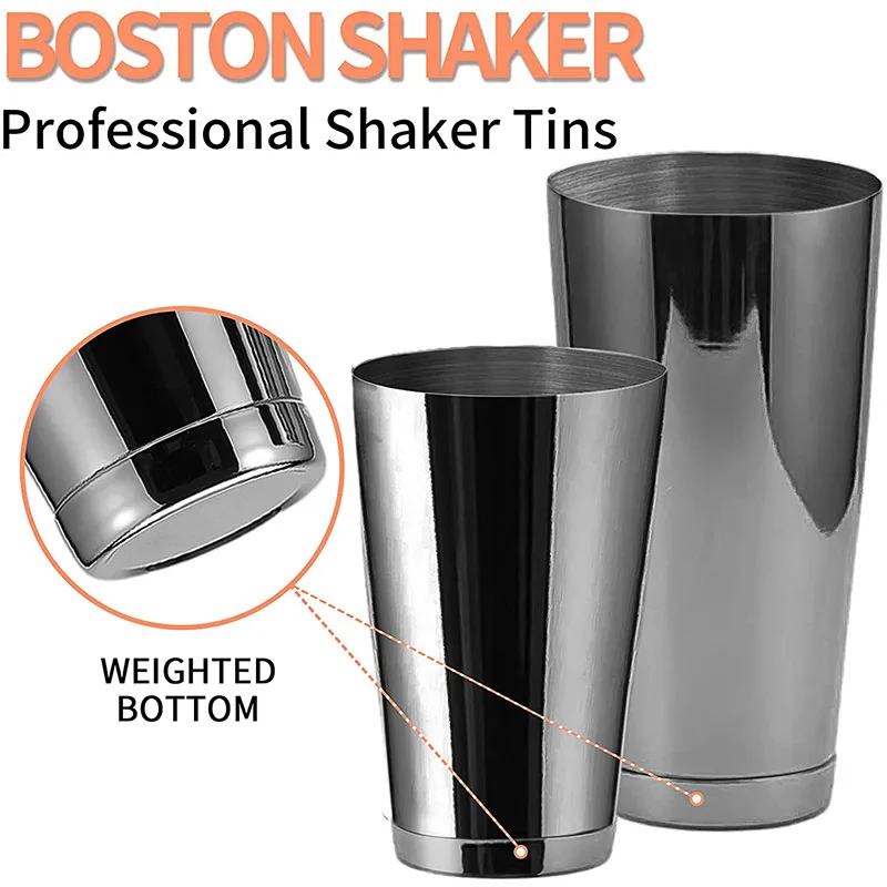 Color: Dark Khaki - Stainless Steel Boston Shaker Bar Shaker with different Surface Finish -2 Piece Cocktail Shaker, 15-Ounce and 25-Ounce