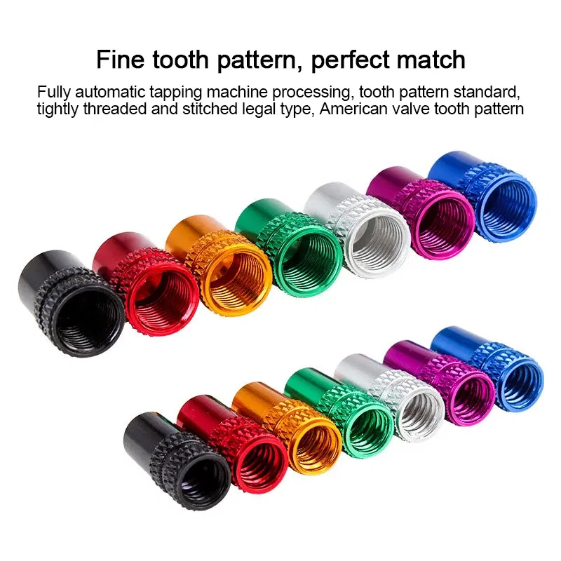 Color: WHITE - 2pc Bicycle Valve Cap Aluminum Alloy Presta/Schrader Road Mountain Bike Tire Valve Cap Dust Protection Cover Bicycle Accessories