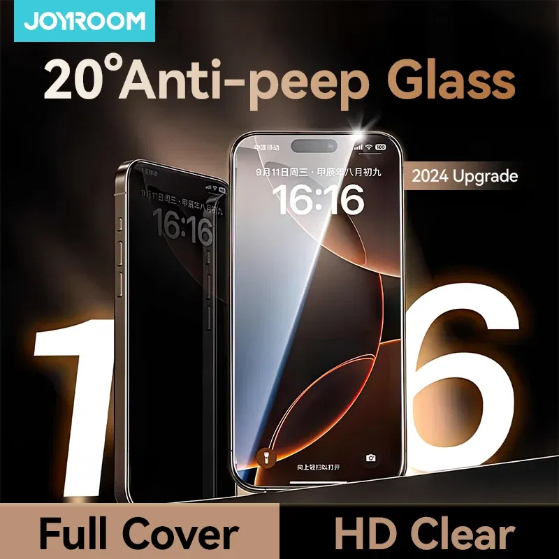 Bundle: 5 Pieces, Ships From: CHINA, Material: High Definition - Joyroom 1/2PCS 20?° Anti-spy Glass For iPhone 16 15 Pro Max Glass For iPhone 14 13 12 Pro Max Privacy Screen Protector Glass