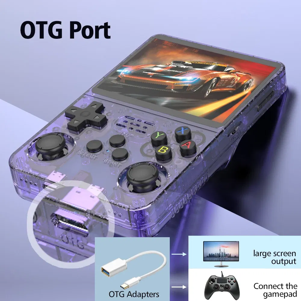 Color: Green - Open Source R36S Retro Handheld Video Game Console Linux System 3.5 Inch IPS Screen Portable Pocket Video Player R35S 64GB Games