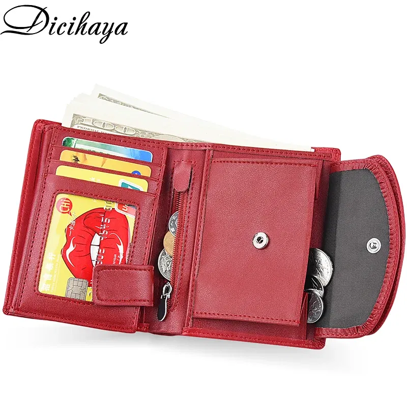 Color: Beige - Genuine Leather Women Wallet Coin Purse For Girls Female Small Portomonee Lady Purse Money Bag Card Holder for Women Mini Clutch