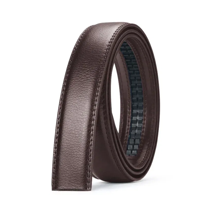 Color: black, Belt Length: 130cm - Men No Buckle 3.5cm Wide 130 140 150 160 170 cm Large Plus Size Belt Straps No Buckle for Automatic Buckle Genuine Leather Belts