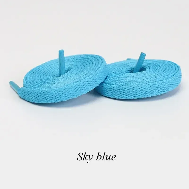 Color: SKY BLUE, Ships From: CHINA, Length: 120cm - 1pair Classic Shoe Laces Flat Shoelaces Fit Fashion Solid Sports Shoelace Casual Unisex Shoe Strings Shoe Accessories