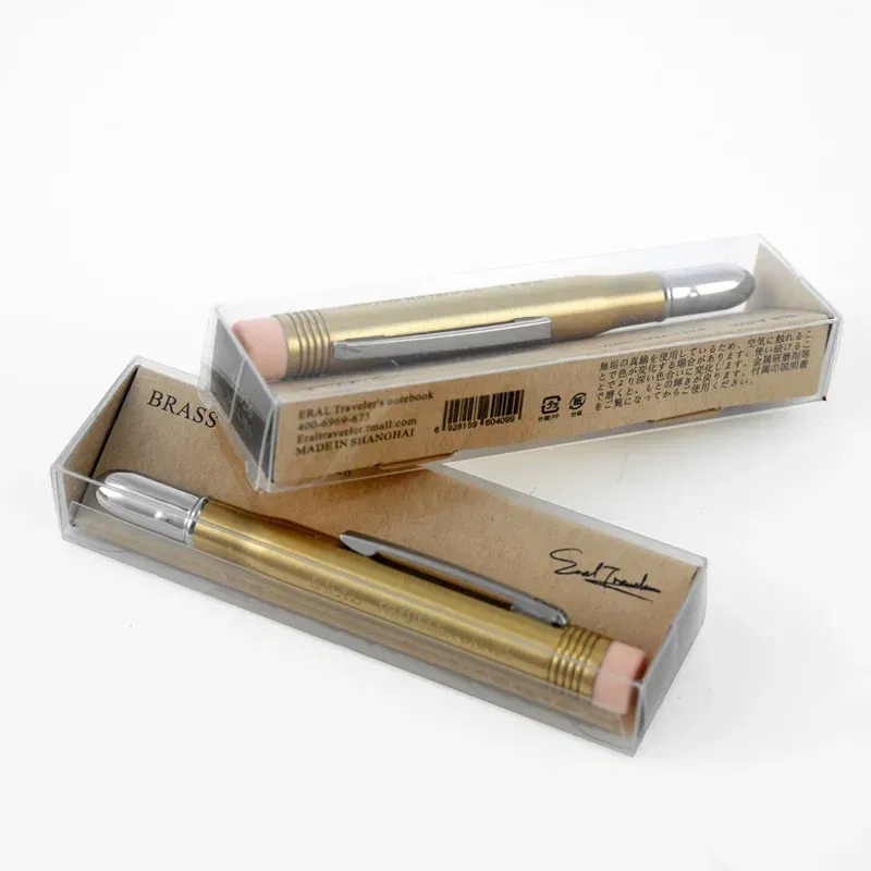 Color: Red - Fromthenon Traveler's Brass Pencil Metal Stationery Retro Travel Stationery Series Pictures Props Pencils for School