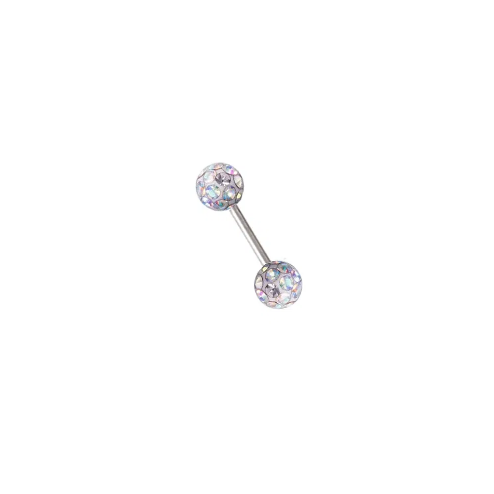 Metal color: Black Zinc Plated, Main Stone Color: WHITE - 16g 1.2mm Coated Crystal Steel Ear Stud Tragus Helix Cartilage 3/4/5mm CZ Ball 6/8/10/12/14mm Bar Barbell Piercing