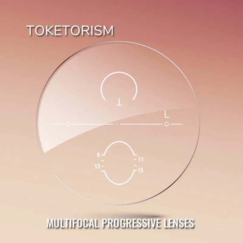 Lenses Color: Transparent, Lens Index: 1.67 - Toketorism Multifocal Lenses Customize Photochromic Anti Blue Light Progressive Prescription Glasses