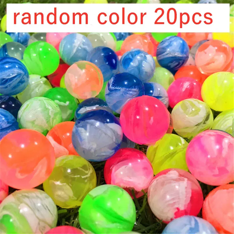 Color: DENIM BLUE - 20Pcs/lot Rubber 19mm Cloud Bouncy Balls Funny Toy Jumping Balls Mini Neon Swirl Bouncing Balls Kids Sports Toy Balls Cat Toy