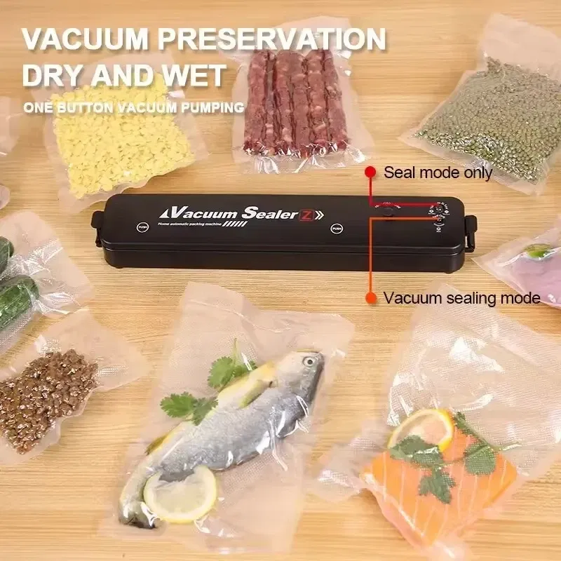 Color: Gold - Automatic packaging machine food vacuum sealing machine portable household vacuum food sealing kitchen helper 220V