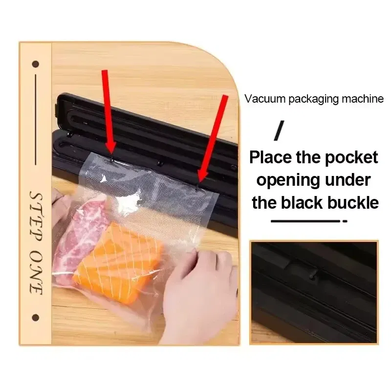 Color: Gold - Automatic packaging machine food vacuum sealing machine portable household vacuum food sealing kitchen helper 220V