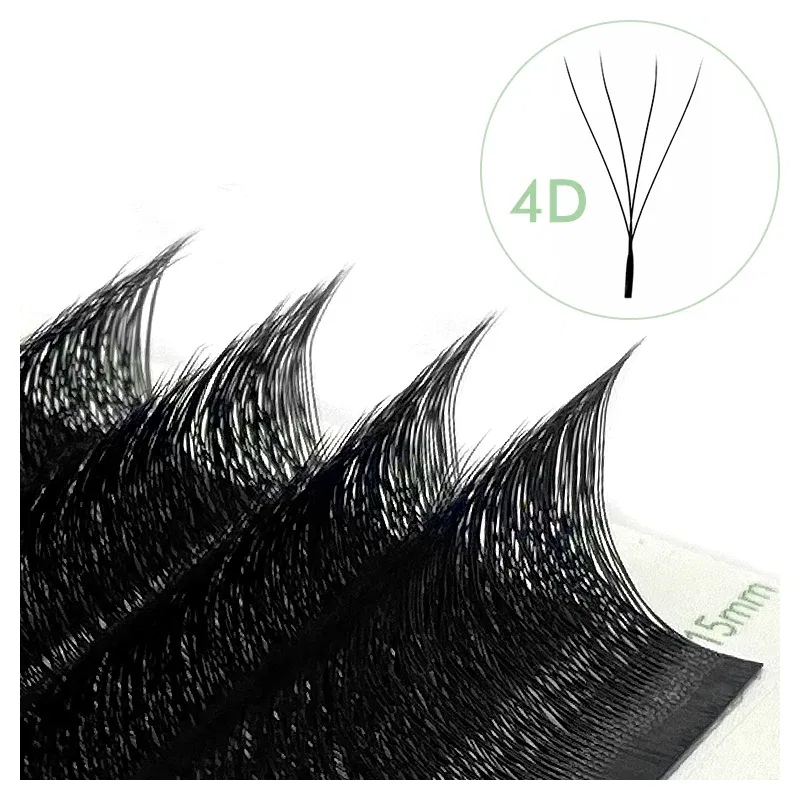 Color: Black & Silver, Curl: LU, Thickness: 0.07mm, Length: 10mm - NATUHANA W-Shaped 4D 5D Volume Eyelash Extensions Premade Volume Fans W Shape Lashes Natural Soft False Eyelashes for Makeup