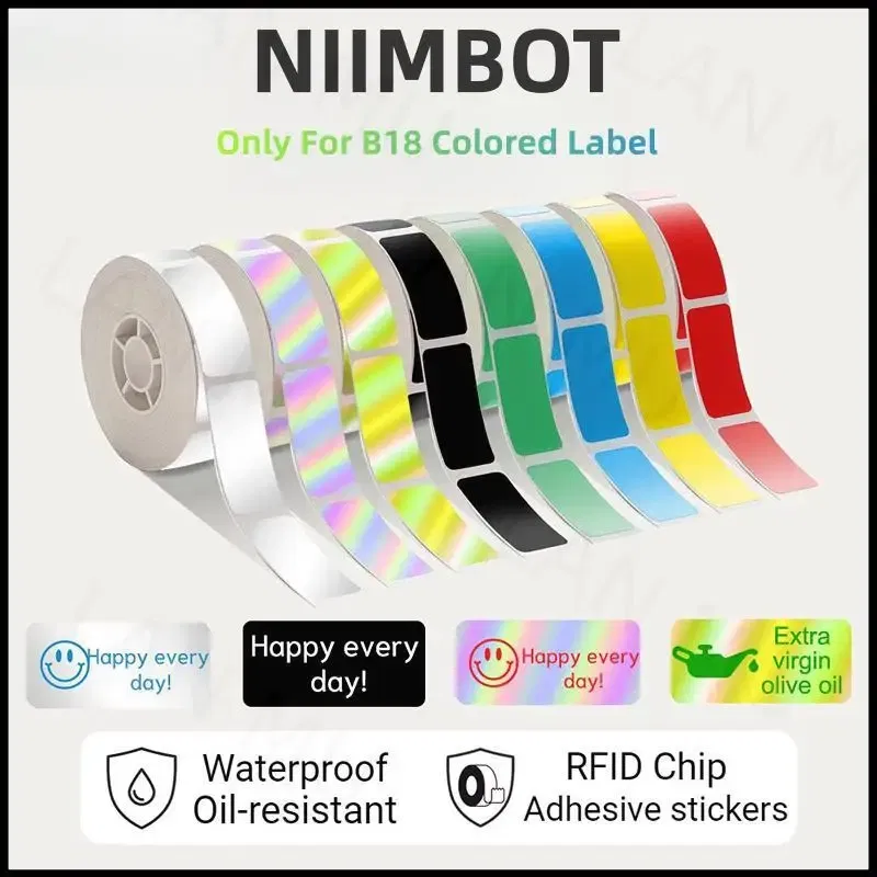 color: Yellow - NIIMBOT B18 Printer label,Tapes for Thermal Transfer Label Printer/Color label ,  for a long time without fading,14x30mm series.