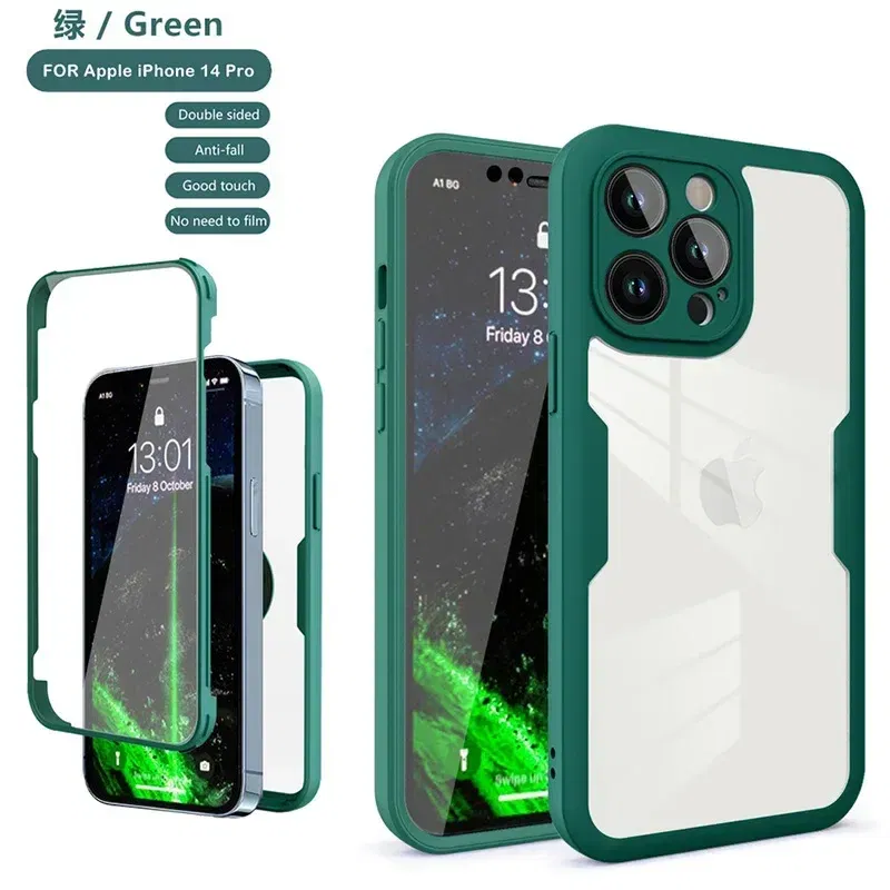 Color: SKY BLUE, Compatible-Phone Models: For iPhone XS Max, Ships From: CN - Clear 360 Full Wrap Phone Case For iPhone 17 Pro Max 16 15 14 13 12 11 SE2/SE3 Xr Xs 8 Plus Film With Lens Protection Back Cover