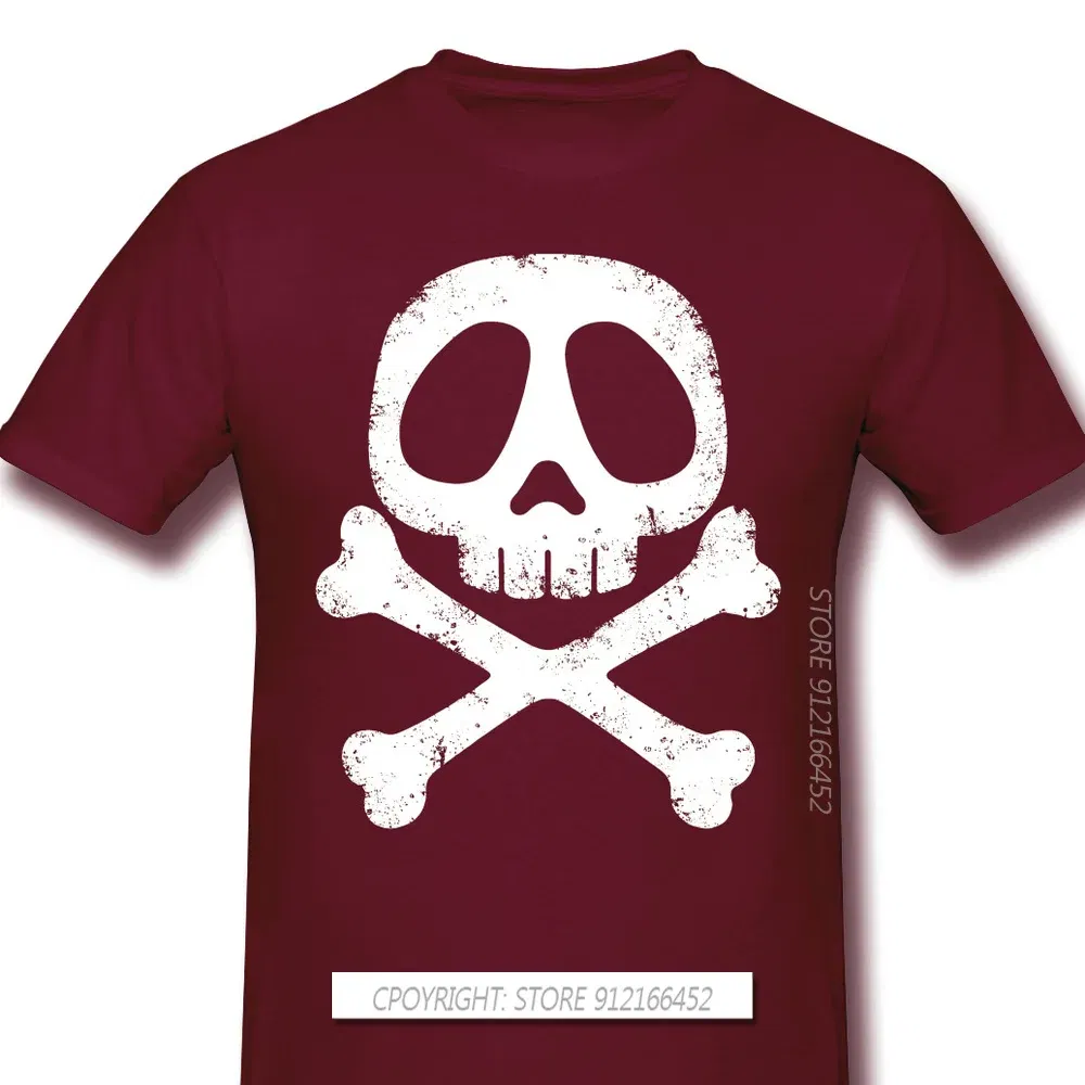 Color: Burgundy, Size: M - Cool Black TShirt Space Pirate Captain Harlock Arcadia Kei Yuki Anime Homme T-Shirts Tee Pure Cotton Oversize Short Sleeve