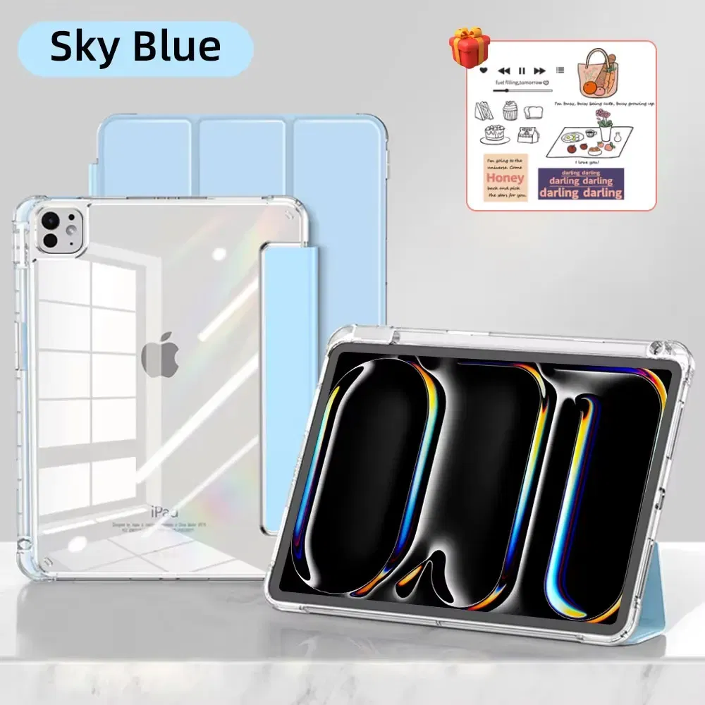 Color: Blue, Size: Thirteen - For iPad Air 5 Case 2024 Air 6 11 iPad Pro 11 12.9 13 10 Gen 10.2 9th 8th 7th 9.7 6th 5th Mini 7 6 Smart case with pen Holder