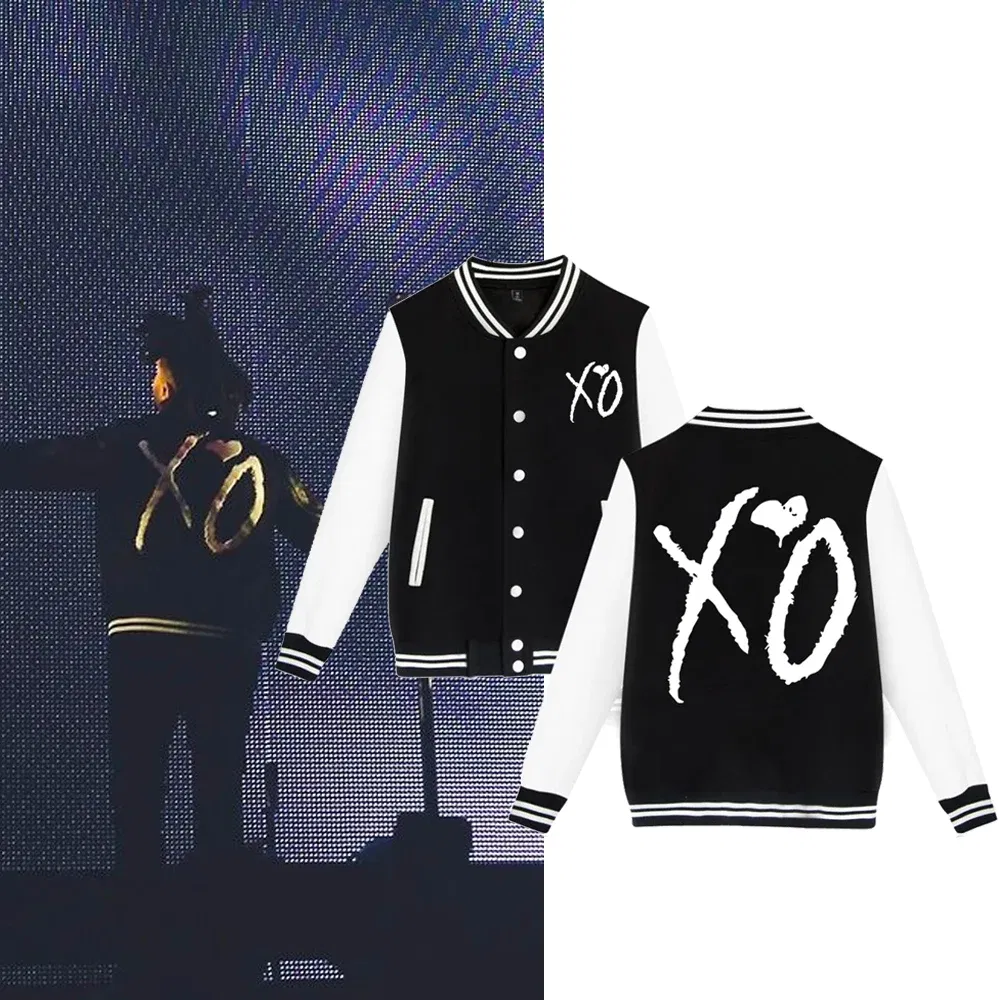 Color: black, Size: XS - The Weeknd XO Jacket Hoodie The Weeknd The Host Music Sweatshirt Long Sleeve  Baseball Uniform Clothes Unisex