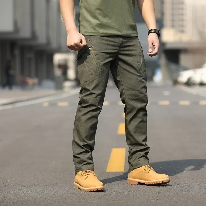 Color: army green, Size: L - Archon X9 Tactical Pants Slim Fit Waterproof Camouflage Training Pants Spring Autumn Breathable Waterproof Overalls Loose Wear