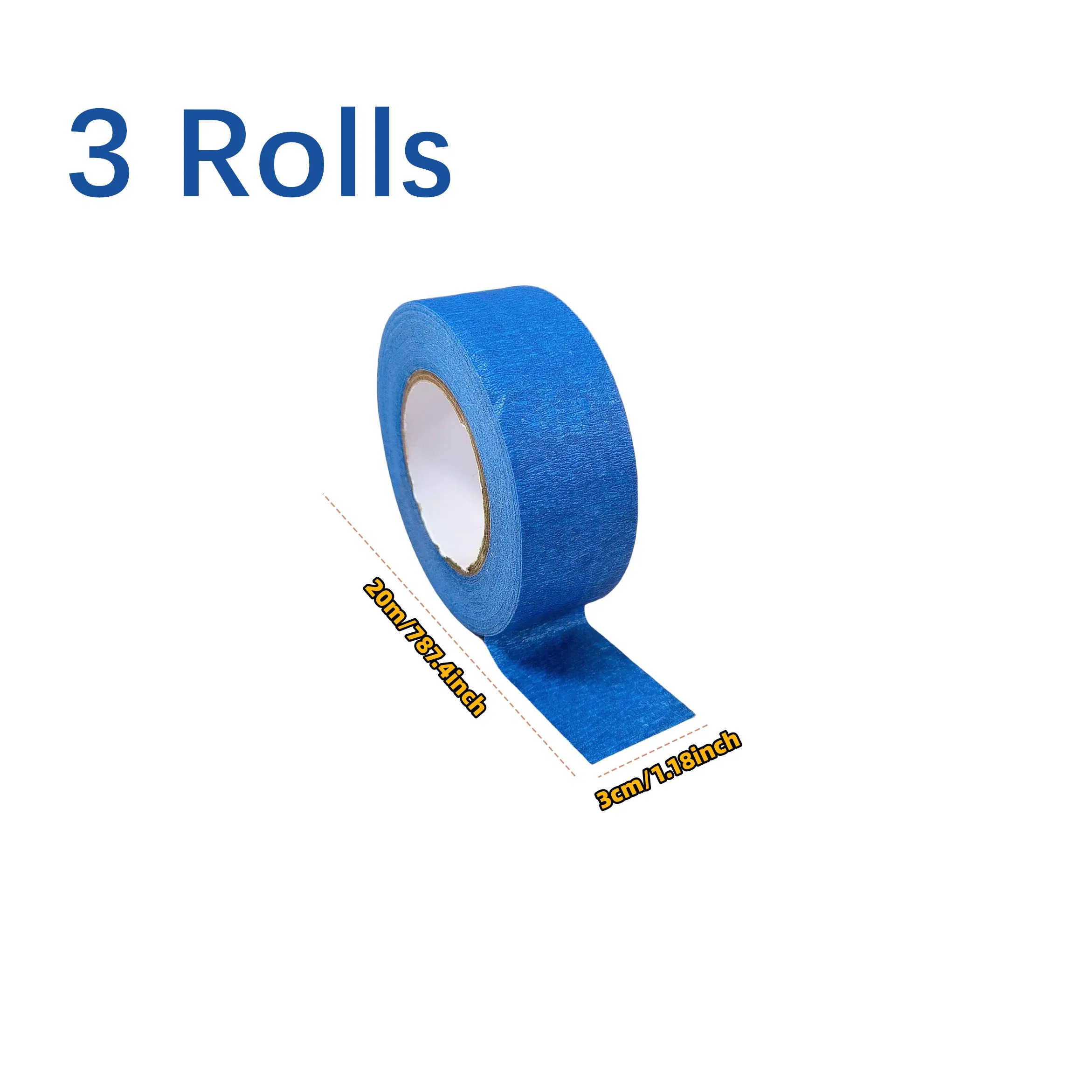 Color: black - 3 Roll/Set Paint Tape Multi-Surface Masking Easy Removal Paint Tape Security Wall Painting Crafts Art Construction Home 20m/Roll